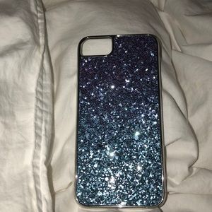 blue & purple glitter iPhone case